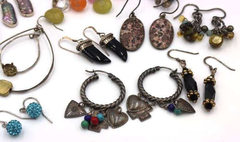 Group lot of vintage 925 sterling silver earrings