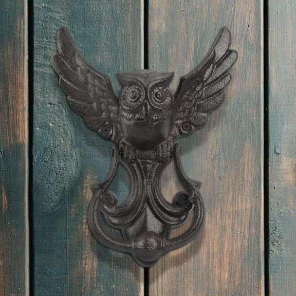 Rustic Black Cast Iron Owl Door Knocker