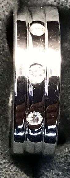DAZZLING 14K WHITE GOLD NATURAL DIAMOND WEDDING BAND