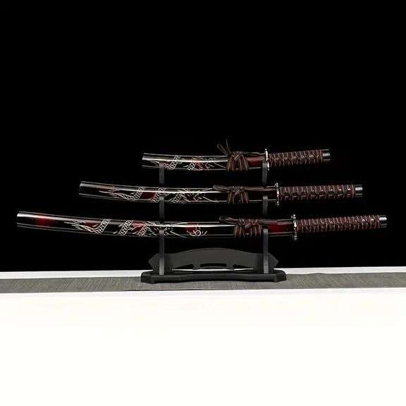 3-Piece Japanese Bushido-Style Martial Arts Swords