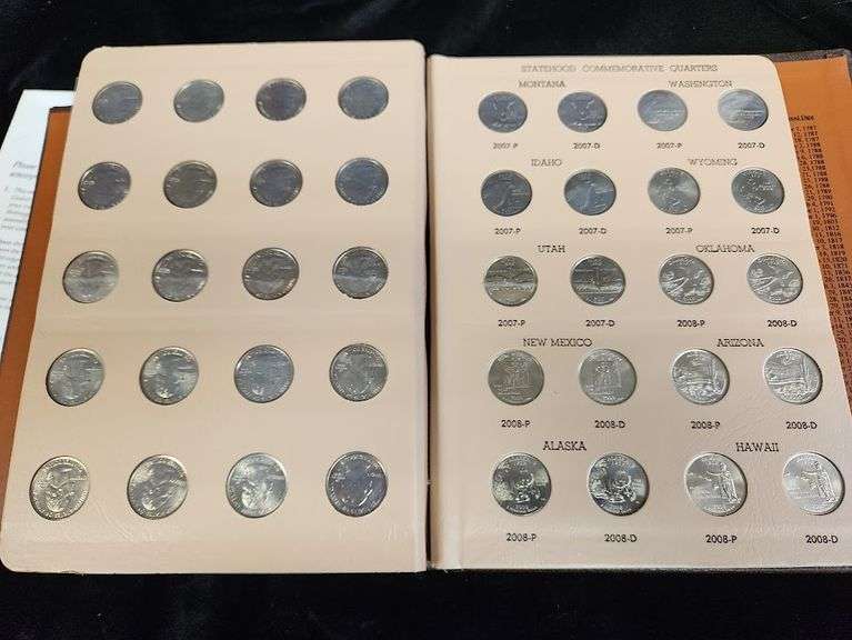 1999-2008 P&D Complete Statehood Quarters Dansco Album