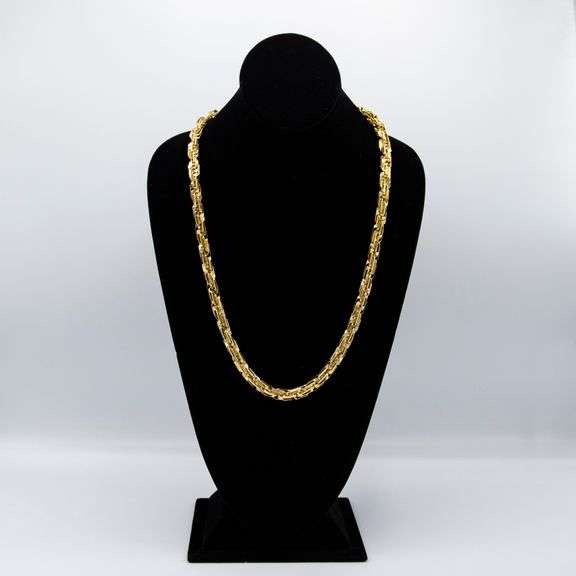 Huge 101 Gram 14 Kt Gold Plated Diamond Cut Rope Chain