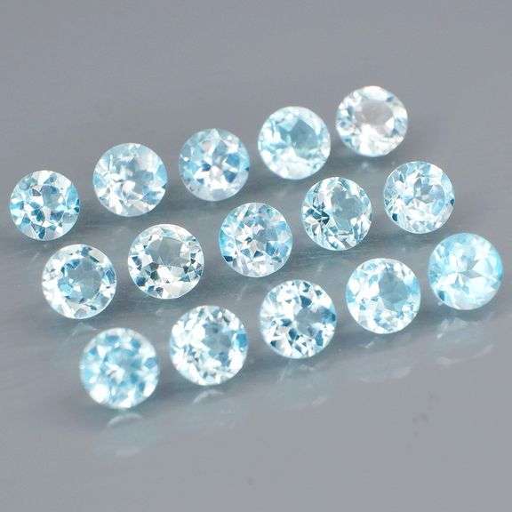 Matched! 15 piece 9.50ct full fire sky blue Topaz set!
