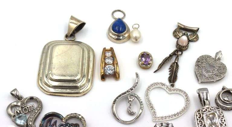 Group lot of Vintage 925 sterling silver pendants