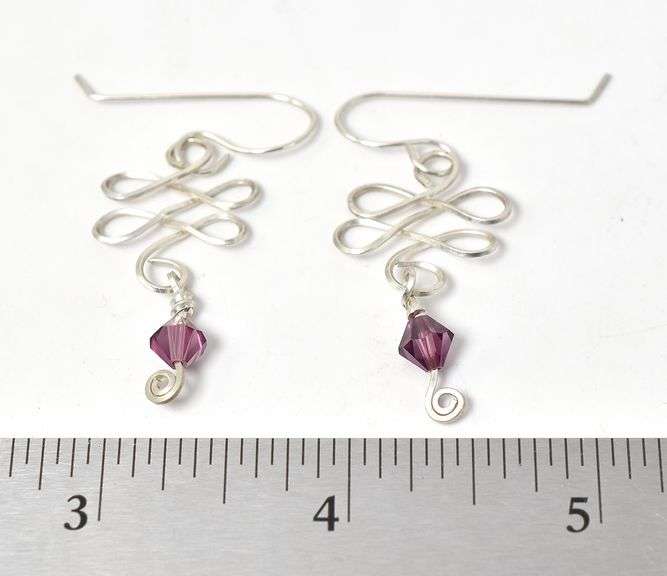 Beaded Dangle Earrings in Sterling Silver