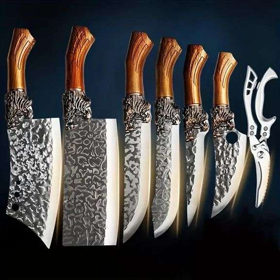 7-Piece Hand-Forged Stainless Steel Knife Set