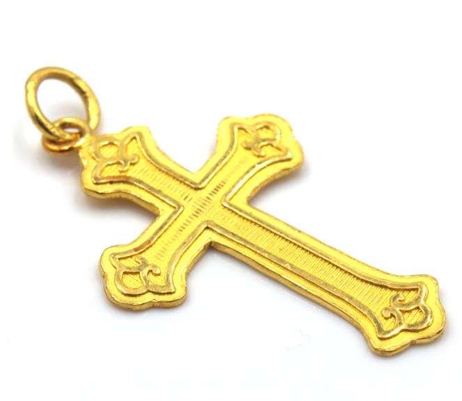 Tasteful High Karet Gold Cross Pendant