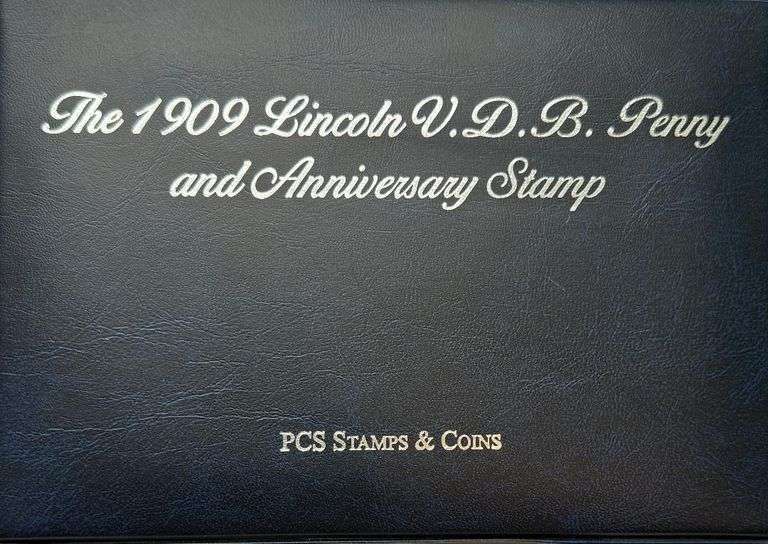 1909 Lincoln VDB Penny and Anniversary Stamp