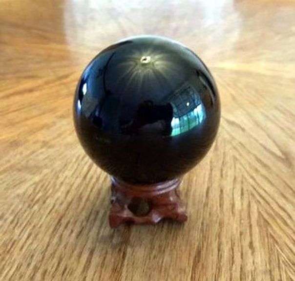 Black Obsidian Crystal Sphere