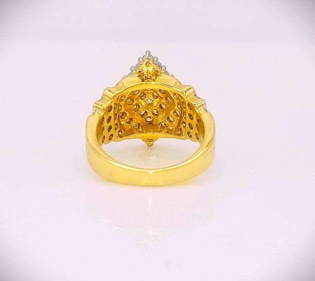 Dazzling 14 Kt Yellow Gold Plated 2.65 Ctw Lab Simulated Diamond Ring
