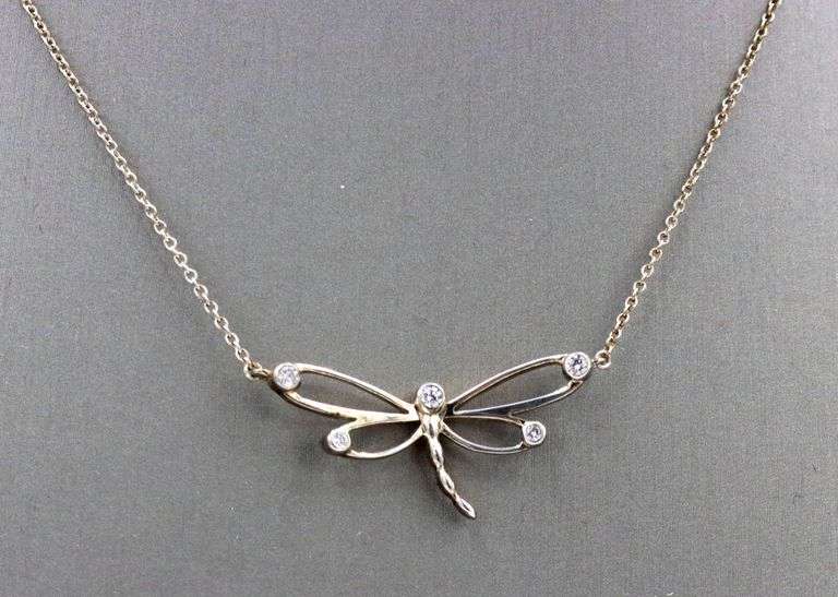 Tiffany & Co Diamond Nature Dragonfly Necklace