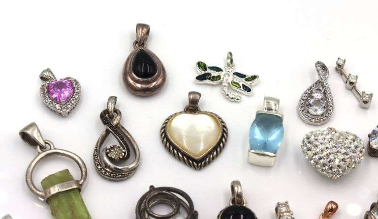 Group lot of Vintage 925 sterling silver pendants