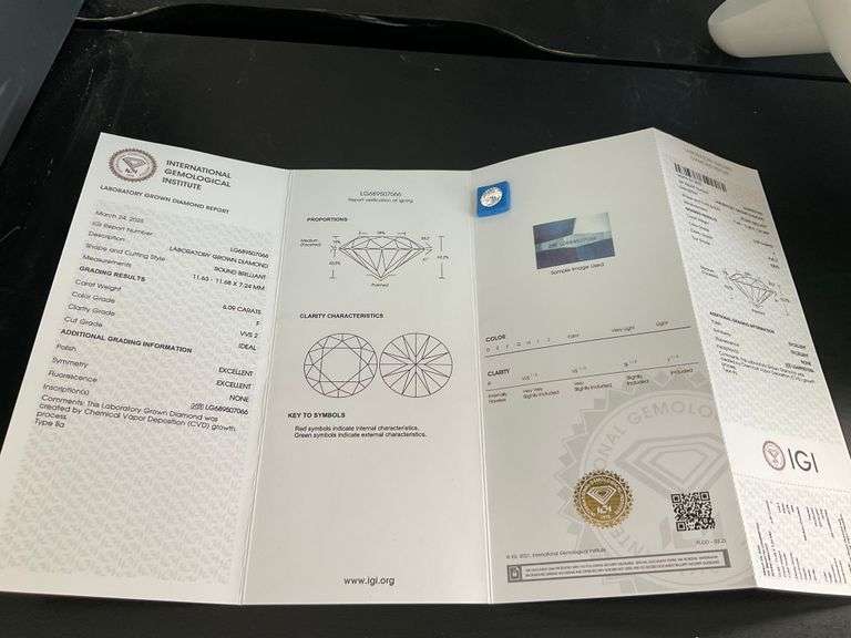 6.09 CARAT LOOSE DIAMOND ROUND BRILLIANT CUT