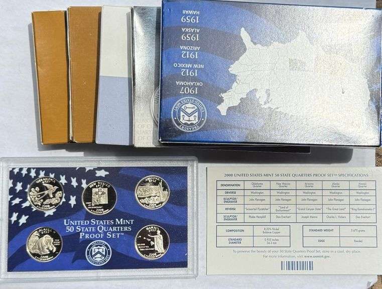 2008- 13 US State Quarters Proof Sets