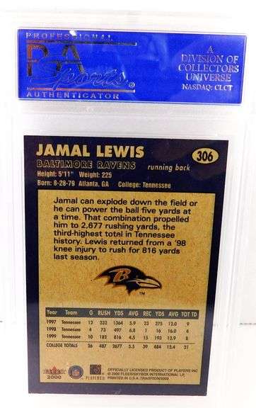 Jamal Lewis 2000 Football Card, 8 NM