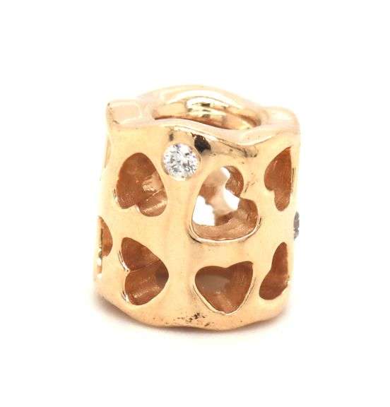 14kt Yellow gold Pandora tunnel of love diamond charm