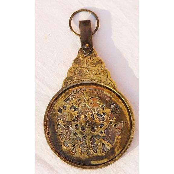 Astrolabe Navigational Instrument with Hand-Engraved Plates