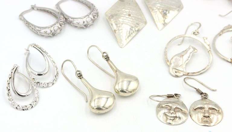 Group lot of Vintage 925 sterling silver earrings