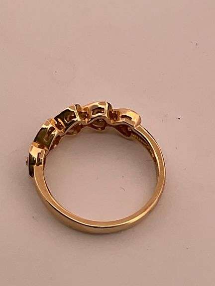 BRAND NEW 14K YELLOW GOLD DIAMOND HEART BAND