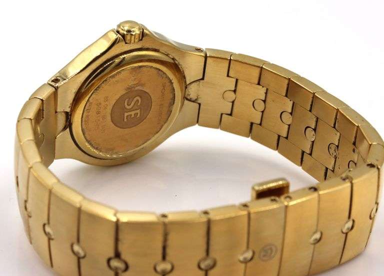 Movado Sport Edition quartz mother of pearl dial watch with diamond bezel