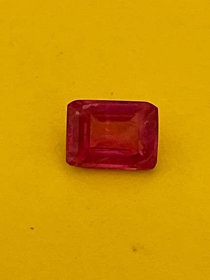 CERTIFIED NATURAL RUBY RED EXCELLENT IDEAL CUT , EMERALD CUT