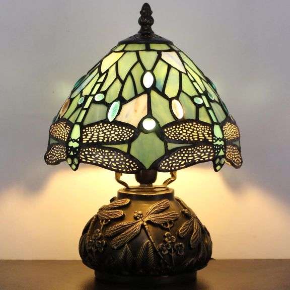Stained Glass Tiffany-Style Dragonfly Table Lamp
