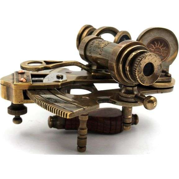 Solid Brass Nautical Sextant in Leather Case