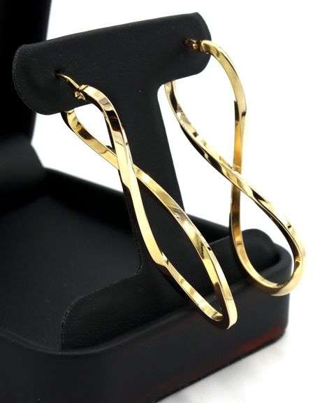 14kt Yellow gold twisted hoop earrings
