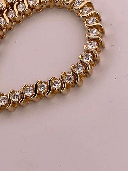 CERTIFIED BRAND NEW 14K YELLOW GOLD TENNIS BRACELET 4.75 CARATS