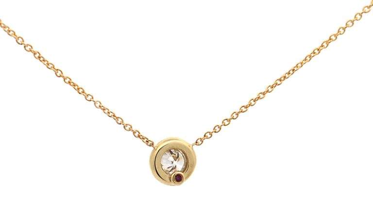 Roberto Coin 0.25ct Diamond Bezel Set Necklace in 18K Yellow gold
