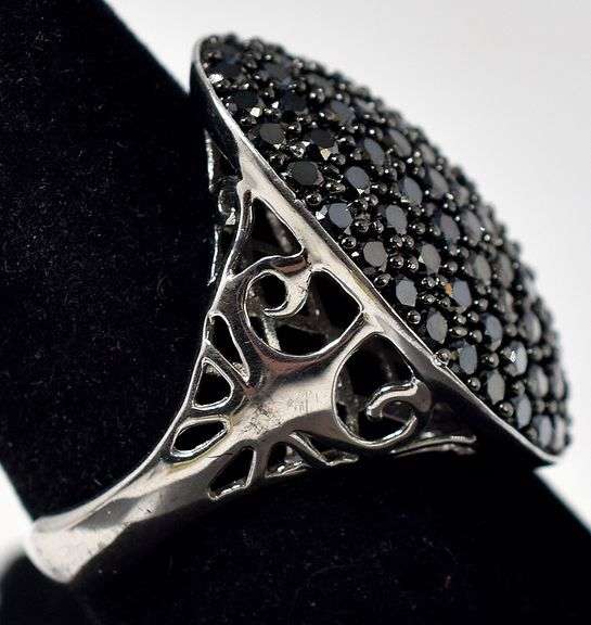Black Spinel Gemstone Ring in Sterling Silver