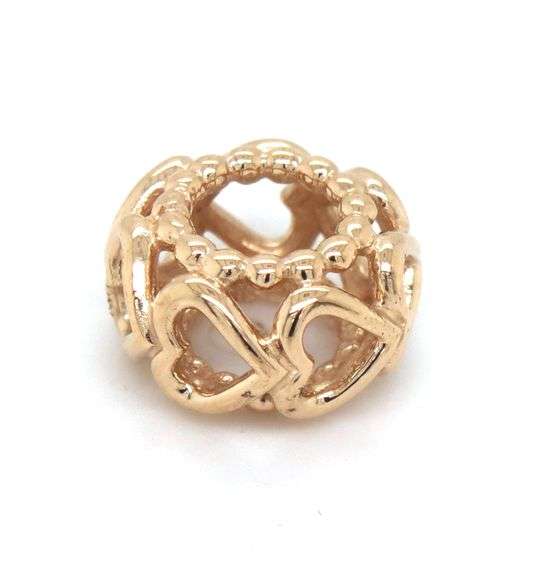 Pandora heart charm in 14kt yellow gold