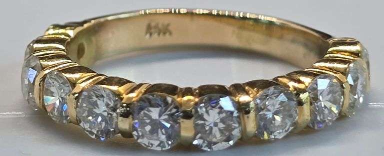 14K Yellow Gold Round Brilliant Cut Diamond Ring