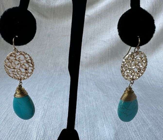 Turquoise color pair of Fashion Earrings
