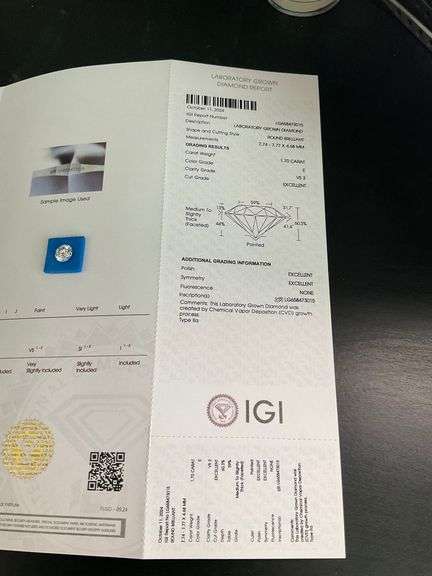 LAB GROWN ROUND BRILLIANT CUT LOOSE DIAMOND. 1.70 CARAT