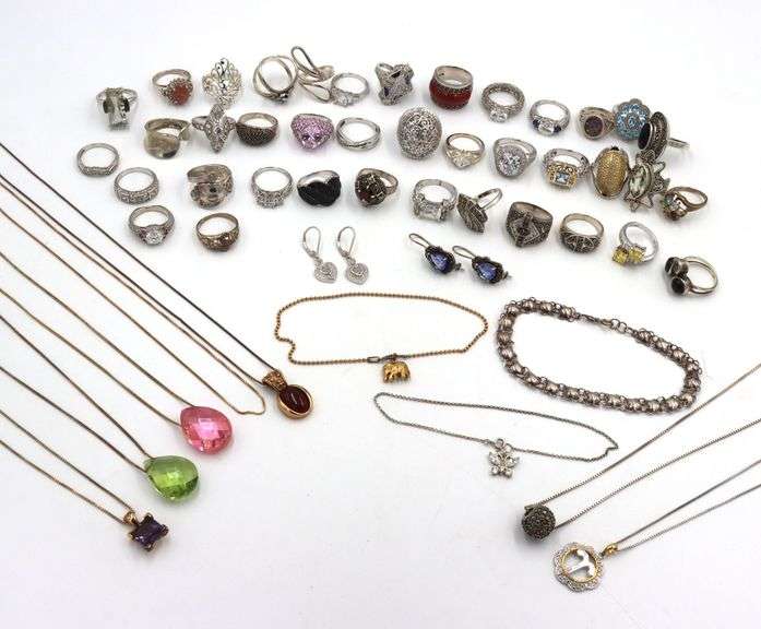 Big Group lot of vintage 925 sterling silver mixed jewelry