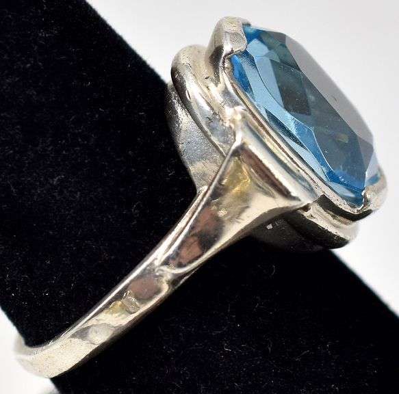 Blue Topaz Gemstone Ring in Sterling Silver