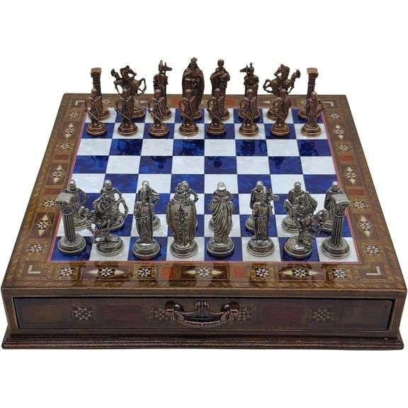 Chess Set with British Army Metal Pieces