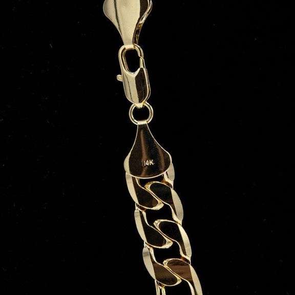 Huge 97.1 Gram 14 Kt Yellow Gold Plate Italian Figaro Link Necklace