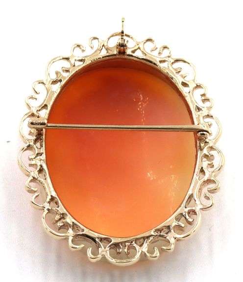 10kt Yellow gold Cameo brooch