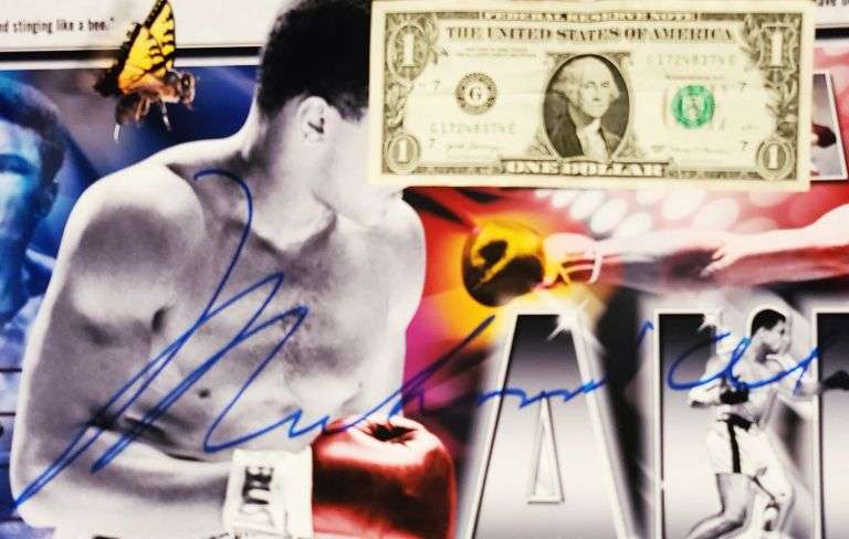 Muhammad Ali Signed 24x36 Custom Framed Panorama Photo Display Online Authentics