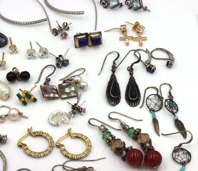 Group lot of vintage 925 sterling silver earrings