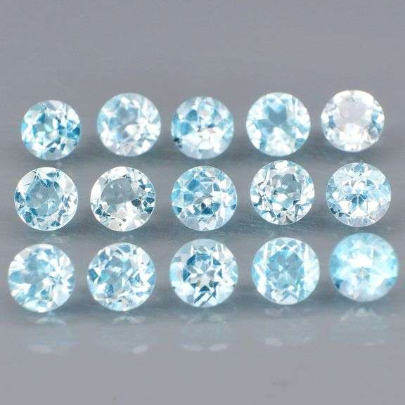 Matched! 15 piece 9.50ct full fire sky blue Topaz set!