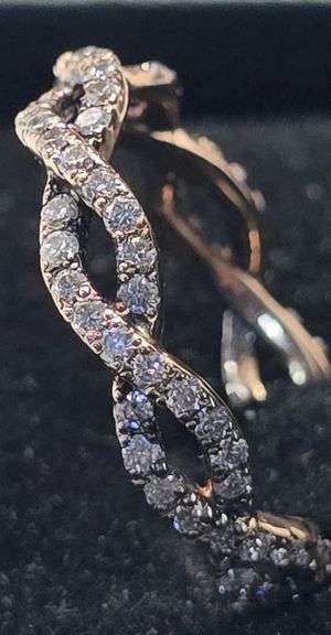 14K Rose Gold Round Brilliant Cut Lab Diamond Ring