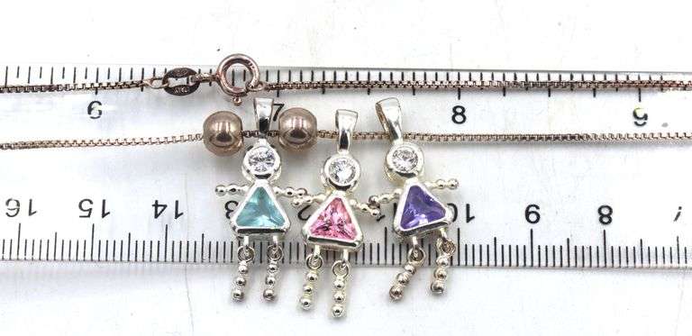Group lot of 12 vintage 925 sterling silver necklaces