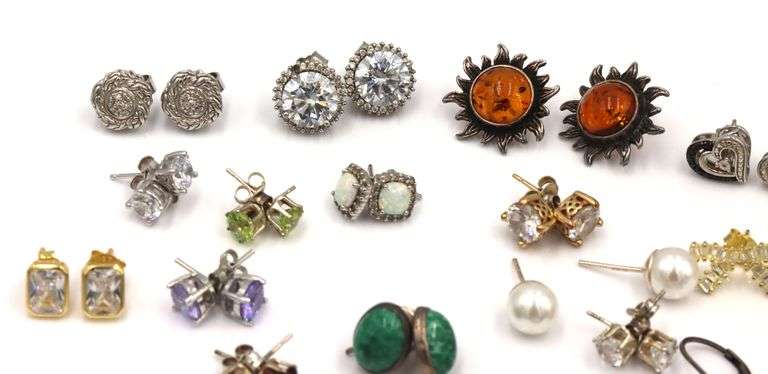 Group lot of vintage 925 sterling silver earrings