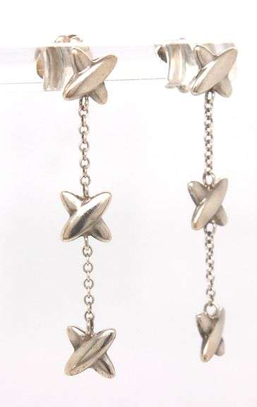 Tiffany & Co triple X dangle drop earrings