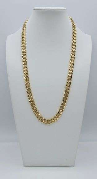 Gorgeius 69.6 Gram 14 Kt Tri-Layered Gold Plate Cuban Link Necklace