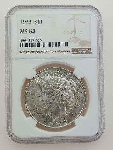 1923 Silver Peace Dollar, NGC MS64