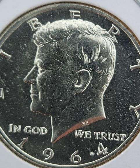 1964 Accented Hair Proof Kennedy Half Dollar, UNC